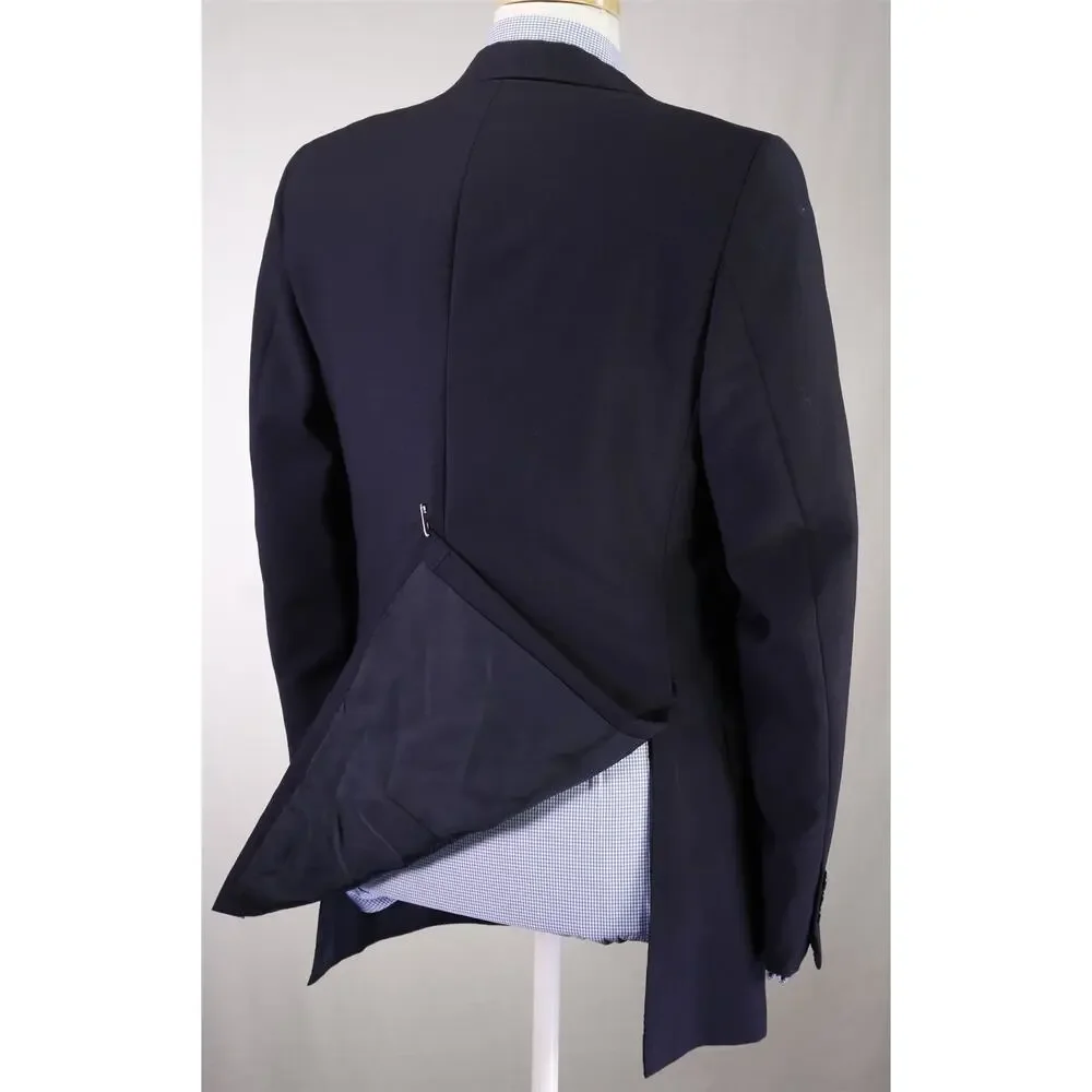 Chester Barrie Savile Row Navy Blue Wool Mohair 2Btn Sharkskin Blazer Jacket 40R